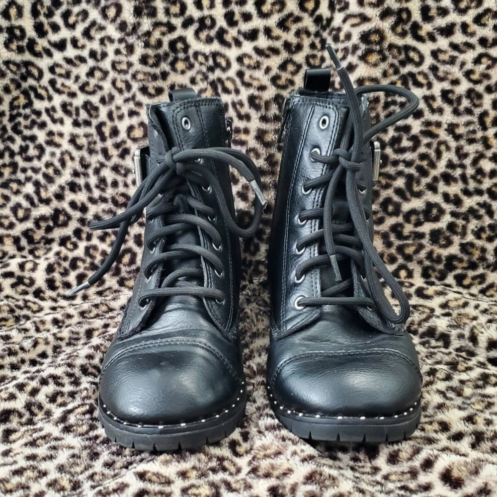 Wonder Nation Girl's Fashion Moto Combat Boots